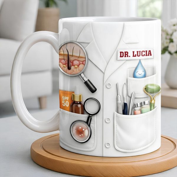 Customize With Name and Specialty, Doctor's Coat and Medical Equipment - Personalized Custom Coffee Mug - DOC100_MG Customize With Name and Specialty, Doctor's Coat and Medical Equipment - Personalized Custom Coffee Mug - DOC100_MG