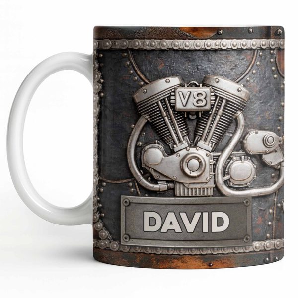 Customize Your Name, V8 Engine Design - Personalized Custom Coffee Mug - HOB021_MG Customize Your Name, V8 Engine Design - Personalized Custom Coffee Mug - HOB021_MG
