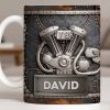 Customize Your Name, V8 Engine Design - Personalized Custom Coffee Mug - HOB021_MG Customize Your Name, V8 Engine Design - Personalized Custom Coffee Mug - HOB021_MG