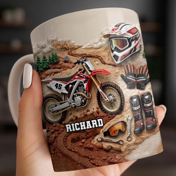 Customize Your Passion For Motocross With Dirt Bike And Gear - Personalized Custom Coffee Mug - HOB033_MG Customize Your Passion For Motocross With Dirt Bike And Gear - Personalized Custom Coffee Mug - HOB033_MG