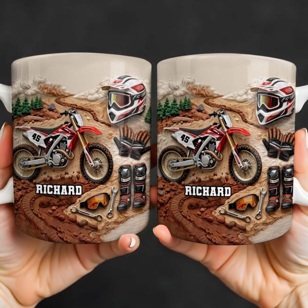Customize Your Passion For Motocross With Dirt Bike And Gear - Personalized Custom Coffee Mug - HOB033_MG Customize Your Passion For Motocross With Dirt Bike And Gear - Personalized Custom Coffee Mug - HOB033_MG