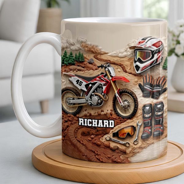 Customize Your Passion For Motocross With Dirt Bike And Gear - Personalized Custom Coffee Mug - HOB033_MG Customize Your Passion For Motocross With Dirt Bike And Gear - Personalized Custom Coffee Mug - HOB033_MG