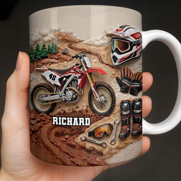 Customize Your Passion For Motocross With Dirt Bike And Gear - Personalized Custom Coffee Mug - HOB033_MG Customize Your Passion For Motocross With Dirt Bike And Gear - Personalized Custom Coffee Mug - HOB033_MG