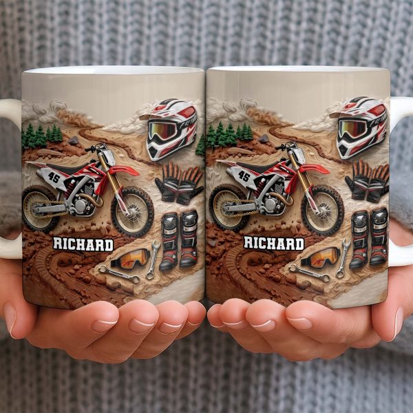 Customize Your Passion For Motocross With Dirt Bike And Gear - Personalized Custom Coffee Mug - HOB033_MG Customize Your Passion For Motocross With Dirt Bike And Gear - Personalized Custom Coffee Mug - HOB033_MG
