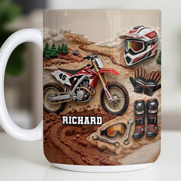 Customize Your Passion For Motocross With Dirt Bike And Gear - Personalized Custom Coffee Mug - HOB033_MG Customize Your Passion For Motocross With Dirt Bike And Gear - Personalized Custom Coffee Mug - HOB033_MG