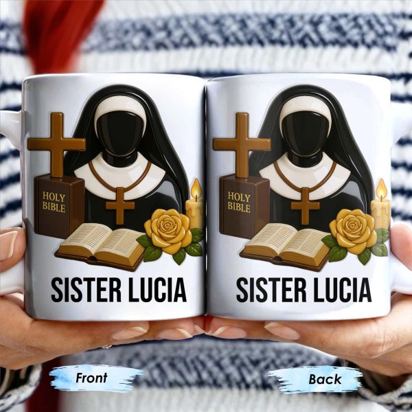 Customize Your Spiritual Coffee Mug With Icons Like Nun, Cross, And Rose - Personalized Custom Coffee Mug - FTH055_MG Customize Your Spiritual Coffee Mug With Icons Like Nun, Cross, And Rose - Personalized Custom Coffee Mug - FTH055_MG