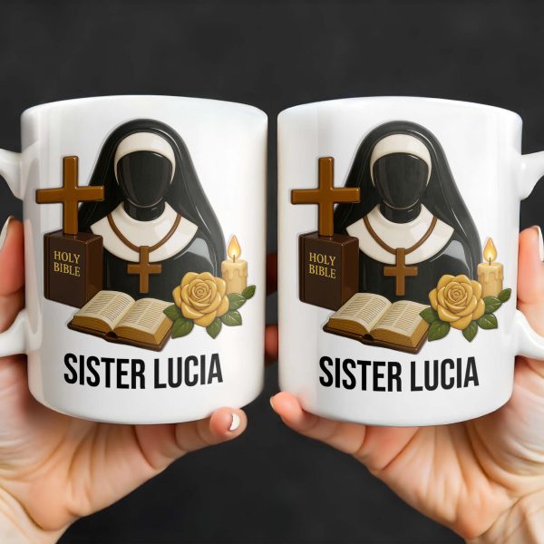 Customize Your Spiritual Coffee Mug With Icons Like Nun, Cross, And Rose - Personalized Custom Coffee Mug - FTH055_MG Customize Your Spiritual Coffee Mug With Icons Like Nun, Cross, And Rose - Personalized Custom Coffee Mug - FTH055_MG