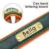 Customized Leather ID Nameplate Dog Collar Customized Leather ID Nameplate Dog Collar