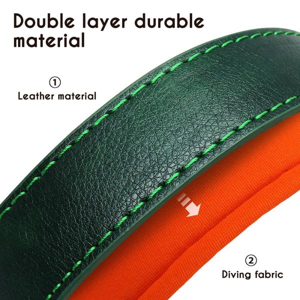 Customized Leather ID Nameplate Dog Collar Customized Leather ID Nameplate Dog Collar