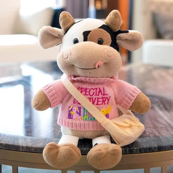 Cute 26CM Cartoon Milk Cow Plush Doll - Soft Stuffed Animal Pillow Toy