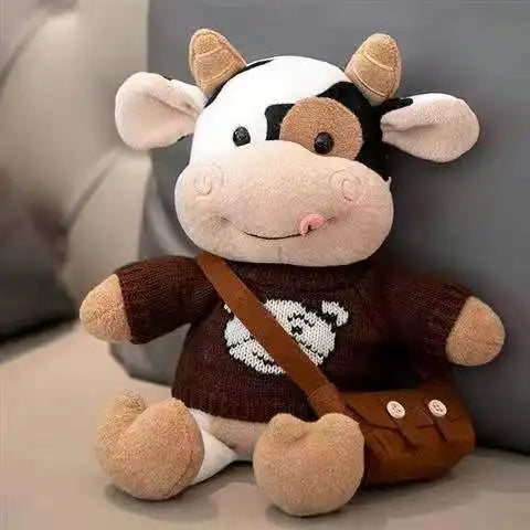 Cute 26CM Cartoon Milk Cow Plush Doll - Soft Stuffed Animal Pillow Toy