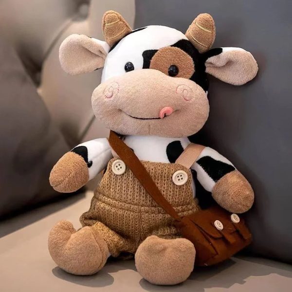 Cute 26CM Cartoon Milk Cow Plush Doll - Soft Stuffed Animal Pillow Toy