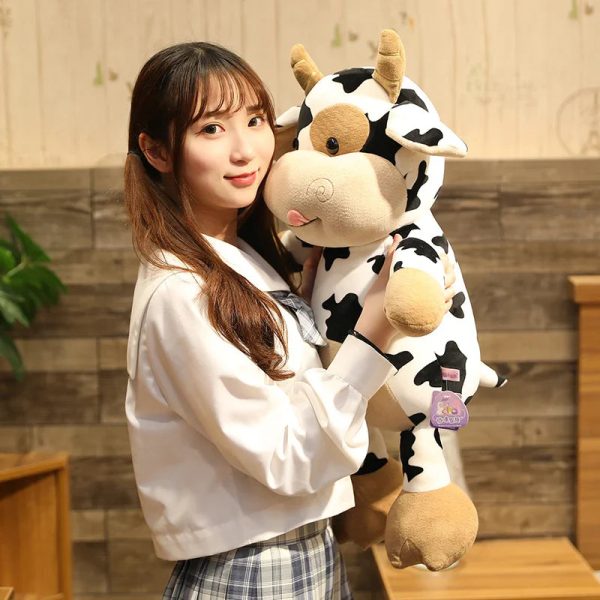 Cute 65CM Cartoon Milk Cow Plush Toy - Soft Cuddle Buddy for Kids