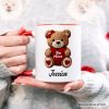 Cute Bear Toy Be Mine Valentine Personalized Mug, Love Coquette Gift with Custom Name Cute Bear Toy Be Mine Valentine Personalized Mug, Love Coquette Gift with Custom Name