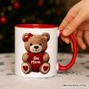 Cute Bear Toy Be Mine Valentine Personalized Mug, Love Coquette Gift with Custom Name Cute Bear Toy Be Mine Valentine Personalized Mug, Love Coquette Gift with Custom Name