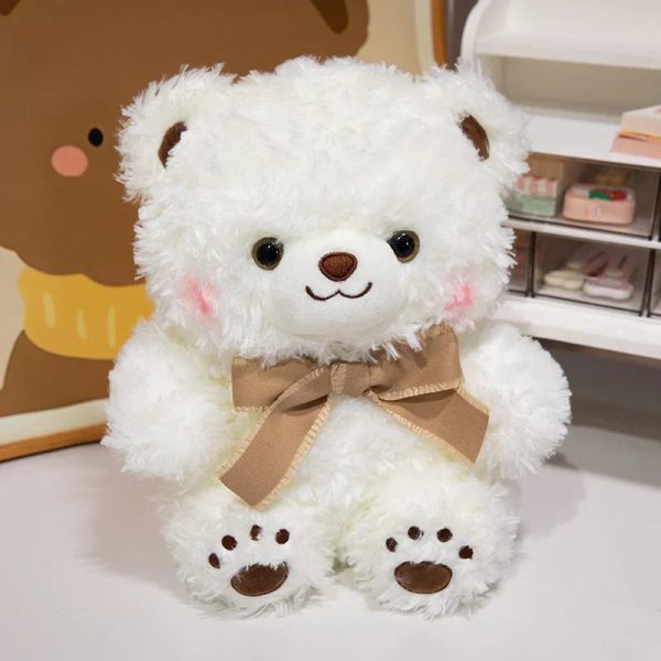 Cute Bowknot Bear Plush Toy - Soft Teddy Pillow for Love & Comfort Cute Bowknot Bear Plush Toy - Soft Teddy Pillow for Love & Comfort