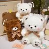 Cute Bowknot Bear Plush Toy - Soft Teddy Pillow for Love & Comfort Cute Bowknot Bear Plush Toy - Soft Teddy Pillow for Love & Comfort