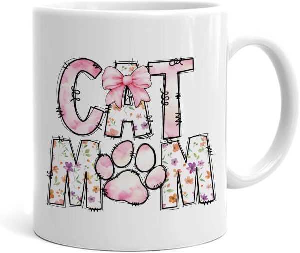 Cute Cat Mom Coffee Mug Gift for Cat Lover Women Mom Sister Friend, Birthday Christmas Gift Cute Cat Mom Coffee Mug Gift for Cat Lover Women Mom Sister Friend, Birthday Christmas Gift