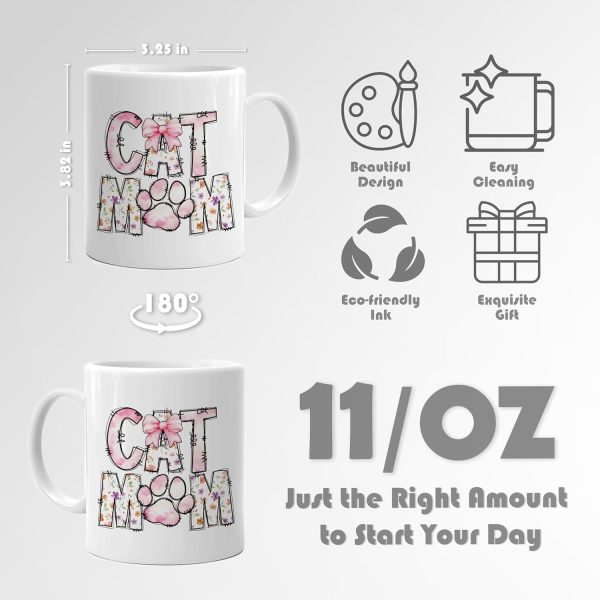 Cute Cat Mom Coffee Mug Gift for Cat Lover Women Mom Sister Friend, Birthday Christmas Gift Cute Cat Mom Coffee Mug Gift for Cat Lover Women Mom Sister Friend, Birthday Christmas Gift