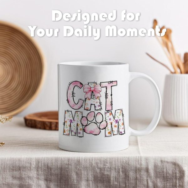 Cute Cat Mom Coffee Mug Gift for Cat Lover Women Mom Sister Friend, Birthday Christmas Gift Cute Cat Mom Coffee Mug Gift for Cat Lover Women Mom Sister Friend, Birthday Christmas Gift
