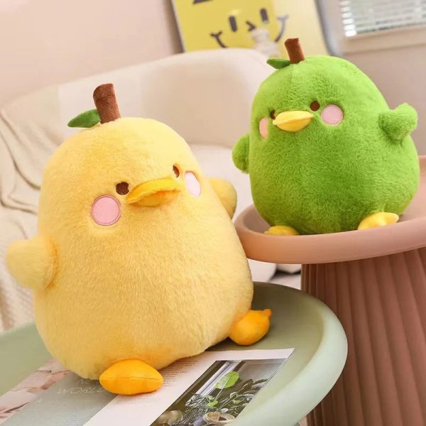 Cute Duck & Pear Plush Toy: 2-in-1 Pillow for Kids' Fun! Cute Duck & Pear Plush Toy: 2-in-1 Pillow for Kids' Fun!