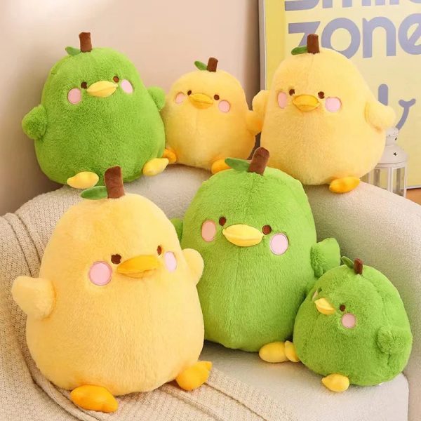 Cute Duck & Pear Plush Toy: 2-in-1 Pillow for Kids' Fun! Cute Duck & Pear Plush Toy: 2-in-1 Pillow for Kids' Fun!