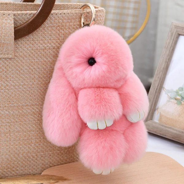 Cute Fluffy Rex Rabbit Fur Keychain Cute Fluffy Rex Rabbit Fur Keychain