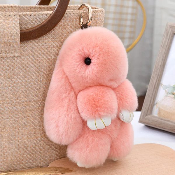Cute Fluffy Rex Rabbit Fur Keychain Cute Fluffy Rex Rabbit Fur Keychain