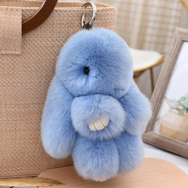 Cute Fluffy Rex Rabbit Fur Keychain Cute Fluffy Rex Rabbit Fur Keychain