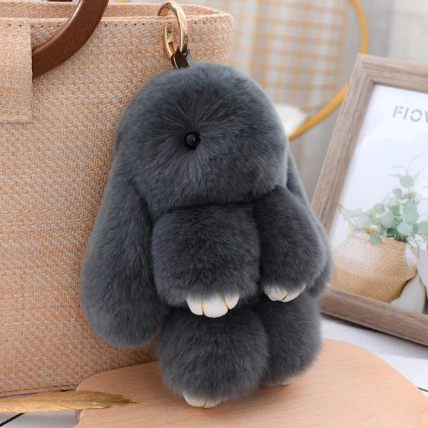 Cute Fluffy Rex Rabbit Fur Keychain Cute Fluffy Rex Rabbit Fur Keychain