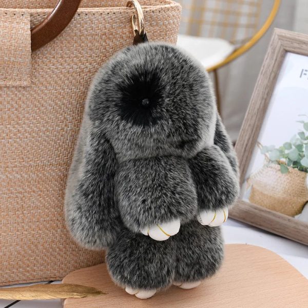 Cute Fluffy Rex Rabbit Fur Keychain Cute Fluffy Rex Rabbit Fur Keychain