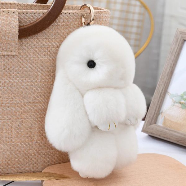 Cute Fluffy Rex Rabbit Fur Keychain Cute Fluffy Rex Rabbit Fur Keychain