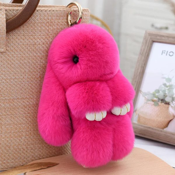 Cute Fluffy Rex Rabbit Fur Keychain Cute Fluffy Rex Rabbit Fur Keychain
