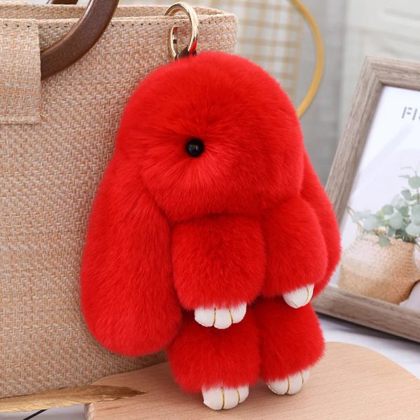 Cute Fluffy Rex Rabbit Fur Keychain Cute Fluffy Rex Rabbit Fur Keychain