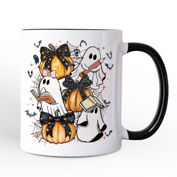Cute Ghost Teacher Halloween Personalized Mug, Retro Boo Spooky School Gift with Custom Name Cute Ghost Teacher Halloween Personalized Mug, Retro Boo Spooky School Gift with Custom Name