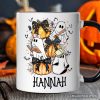 Cute Ghost Teacher Halloween Personalized Mug, Retro Boo Spooky School Gift with Custom Name Cute Ghost Teacher Halloween Personalized Mug, Retro Boo Spooky School Gift with Custom Name