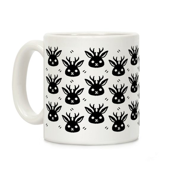 Cute Jackalope Black and White Pattern Coffee Mug Cute Jackalope Black and White Pattern Coffee Mug