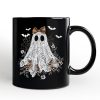 Cute Lace Ghost Coquette Pesonalized Mug, Floral Vintage Halloween Gift with Custom Name Cute Lace Ghost Coquette Pesonalized Mug, Floral Vintage Halloween Gift with Custom Name