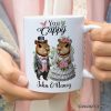 Cute Married Couple Capybara Personalized Mug, You Make Me Cappy Romantic Wedding Gift With Custom Names
