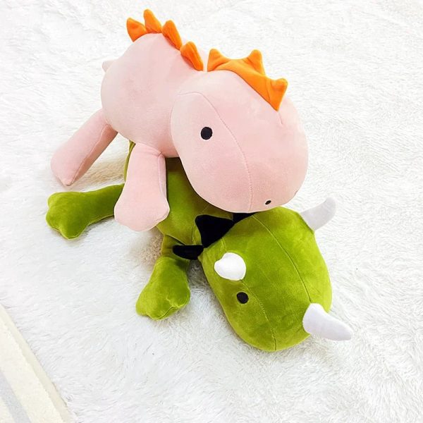 Cute Pink Dinosaur Weighted Plush Toy - Soft Sleep Pillow for Kids