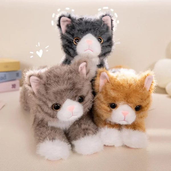 Cute Plush Simulation Cat Toys - Soft, Realistic, 5 Colors Cute Plush Simulation Cat Toys - Soft, Realistic, 5 Colors