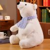 Cute Polar Bear Plush Toy with Scarf Soft Stuffed Gift