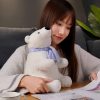 Cute Polar Bear Plush Toy with Scarf Soft Stuffed Gift