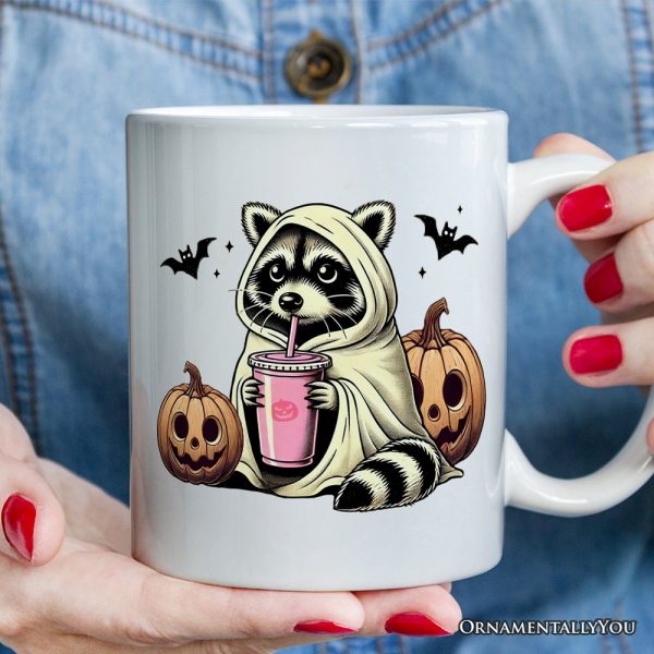 Cute Racoon Drinking Cup, Personalized Mug, Retro Halloween Gift with Custom Name Cute Racoon Drinking Cup, Personalized Mug, Retro Halloween Gift with Custom Name