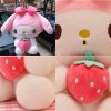 Cute Sanrio Kuromi & My Melody Plush Dolls - Adorable Strawberry Pillows! Cute Sanrio Kuromi & My Melody Plush Dolls - Adorable Strawberry Pillows!