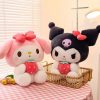 Cute Sanrio Kuromi & My Melody Plush Dolls - Adorable Strawberry Pillows! Cute Sanrio Kuromi & My Melody Plush Dolls - Adorable Strawberry Pillows!