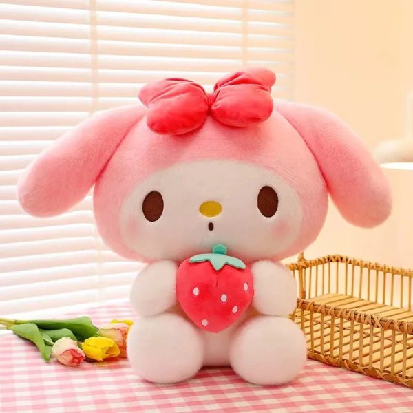 Cute Sanrio Kuromi & My Melody Plush Dolls - Adorable Strawberry Pillows! Cute Sanrio Kuromi & My Melody Plush Dolls - Adorable Strawberry Pillows!