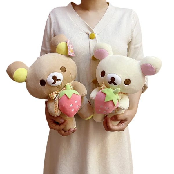 Cute Strawberry Rilakkuma Plush Toy - Adorable Soft Teddy Bear Gift