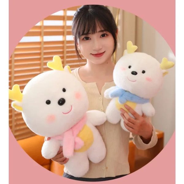 Cute White Dragon Plush Toy with Scarf - Perfect New Year Gift! Cute White Dragon Plush Toy with Scarf - Perfect New Year Gift!