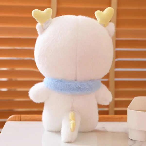 Cute White Dragon Plush Toy with Scarf - Perfect New Year Gift! Cute White Dragon Plush Toy with Scarf - Perfect New Year Gift!